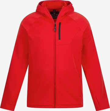 JAY-PI Zip-Up Hoodie in Red: front