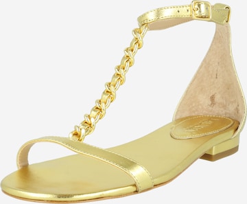 Lauren Ralph Lauren - Sandalias con hebilla 'ELISE' en oro: frente