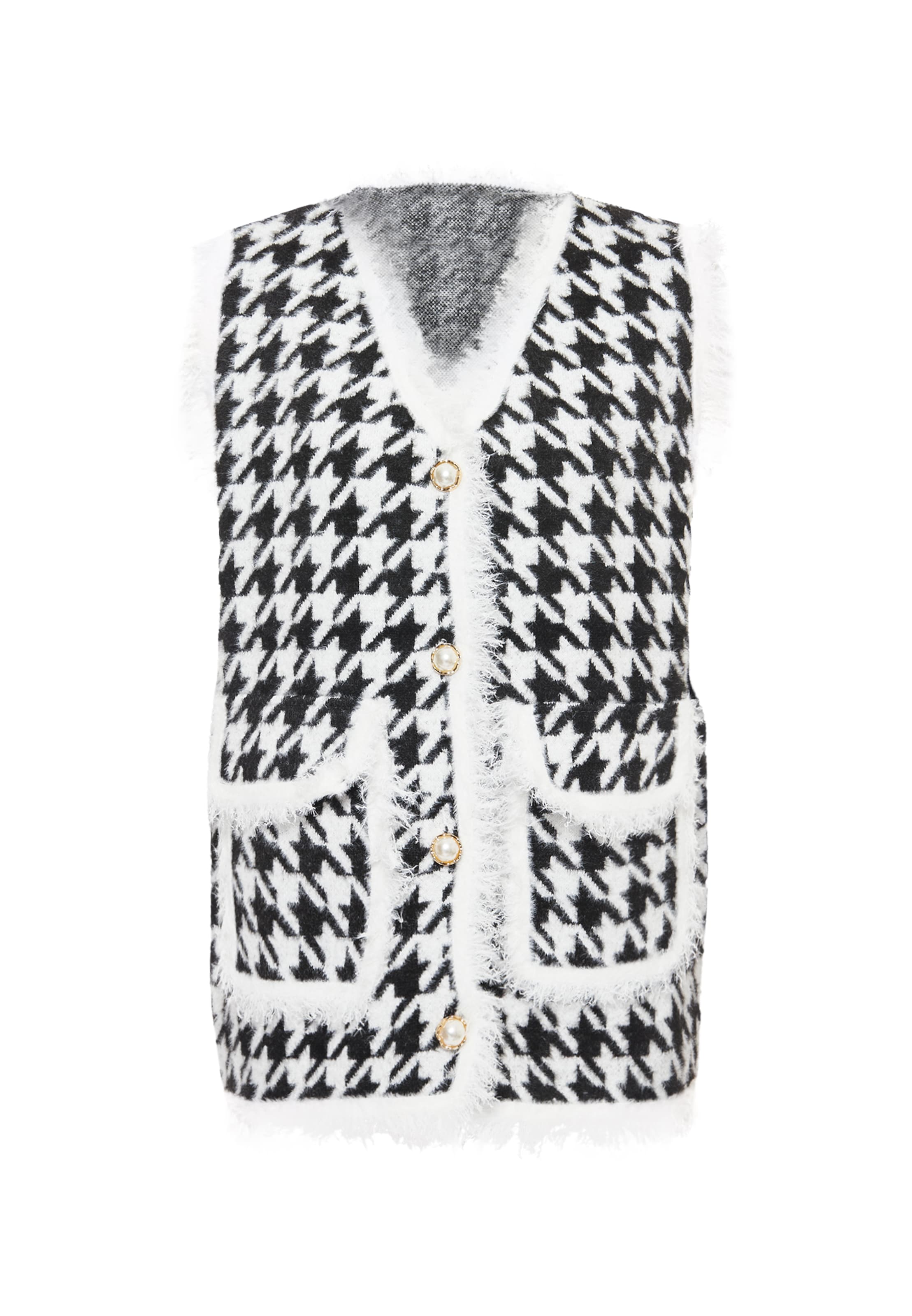 ZITHA Gebreide bodywarmer in Wit: voorkant