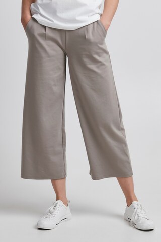 Wide Leg Pantalon à pince 'KATE' ICHI en beige : devant