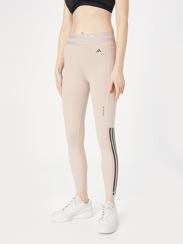 ADIDAS PERFORMANCE - Skinny Calças de desporto 'Techfit Hyperglam' em cinzento: frente