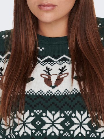 ONLY Carmakoma Sweater 'Xmas' in Green