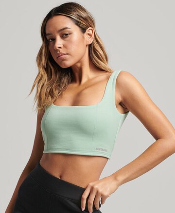 Superdry Bustier Sport bh in Groen: voorkant