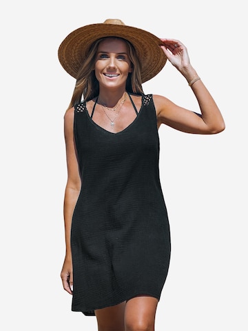 Cupshe Beach Dress in Black: front