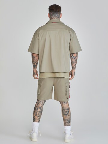 SikSilk Comfort fit Button Up Shirt in Green