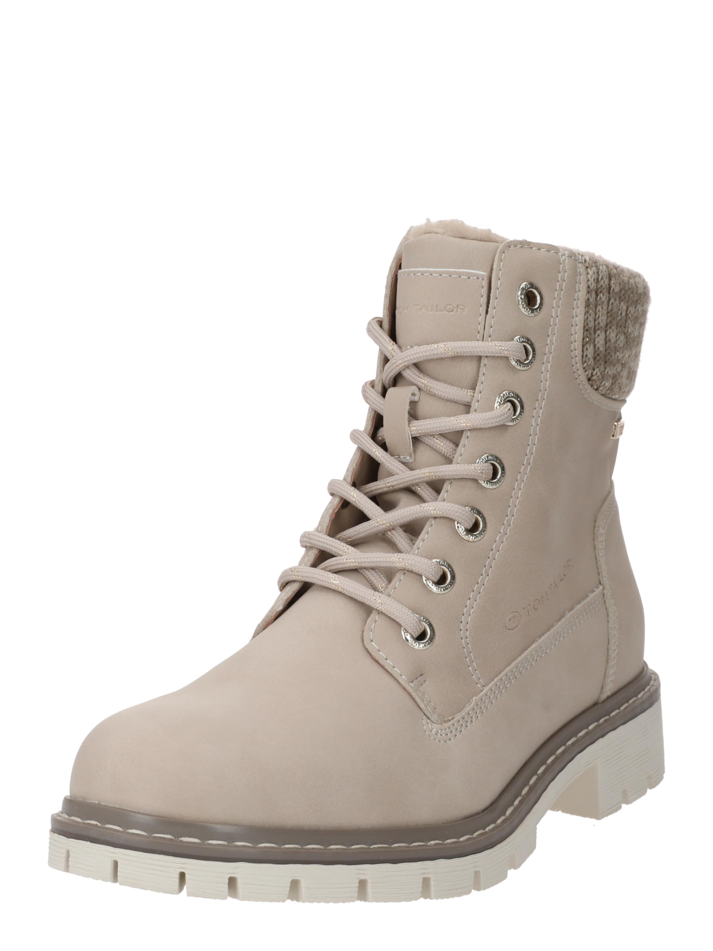 TOM TAILOR Schnürstiefelette in Beige: Vorderseite