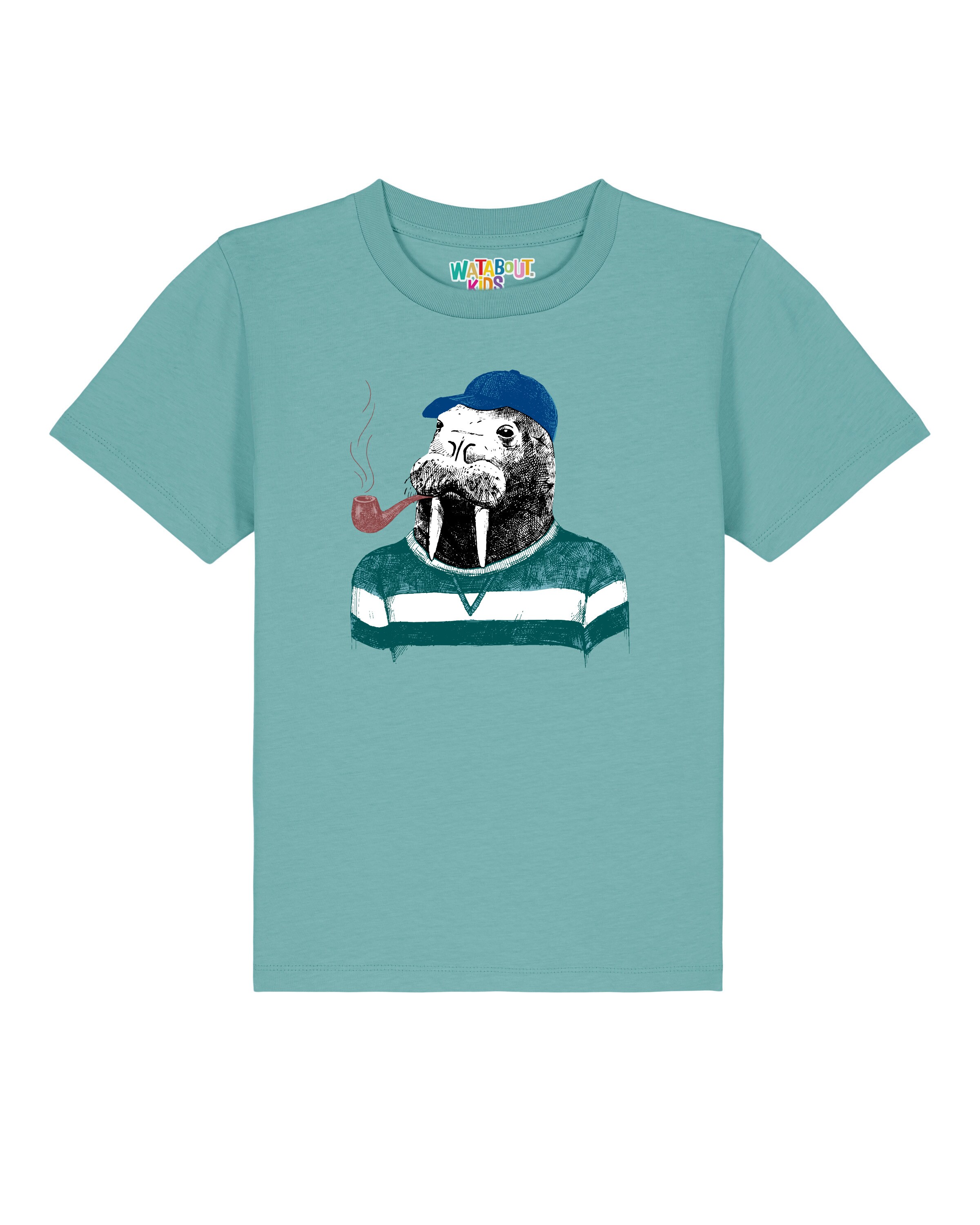 T-Shirt 'Walross' watabout.kids en bleu : devant