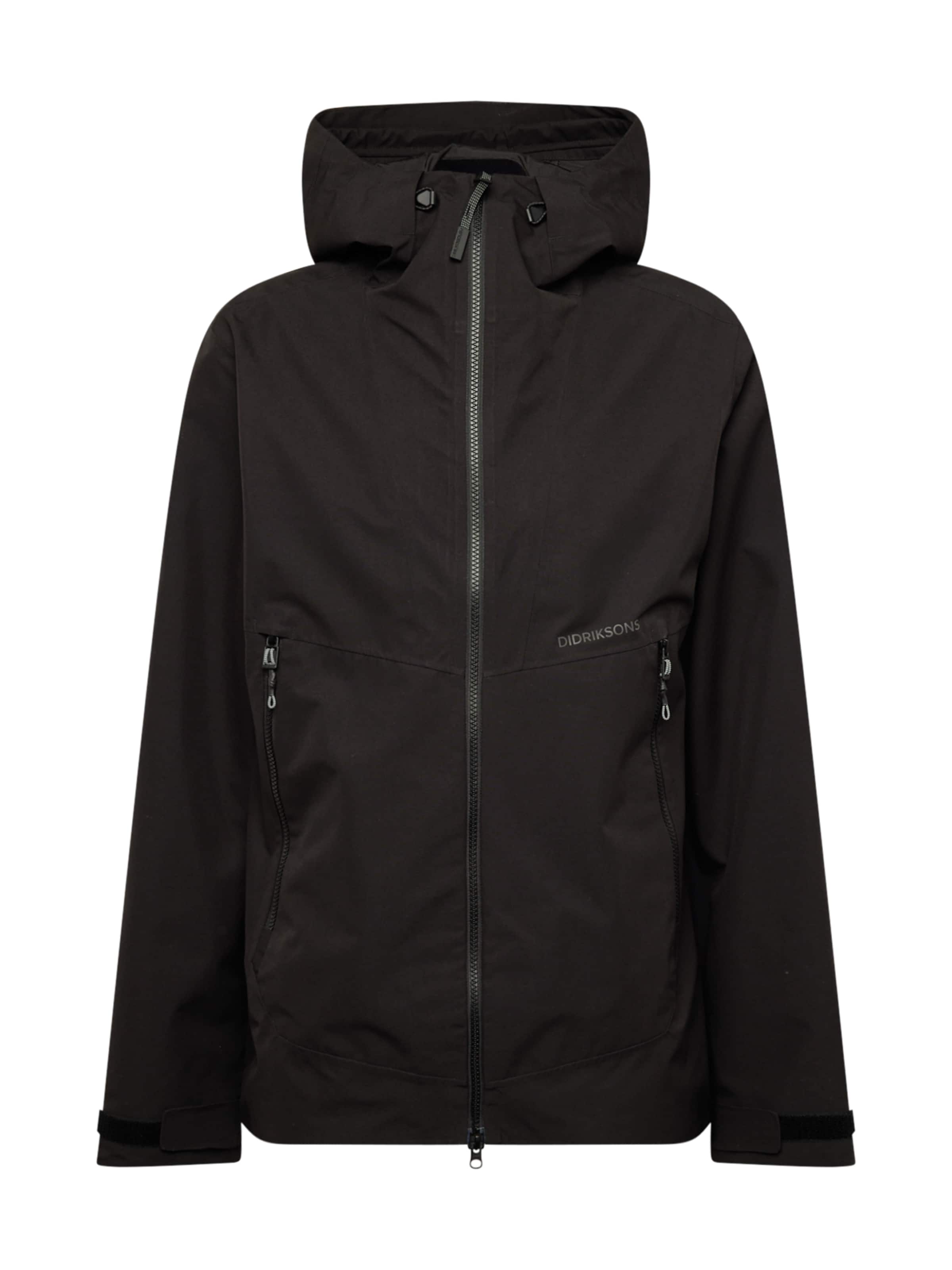 Didriksons Μπουφάν πεζοπορίας 'Basil' σε μαύρο: μπροστά