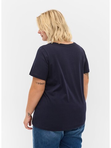 Zizzi T-Shirt 'Vvera' in Blau