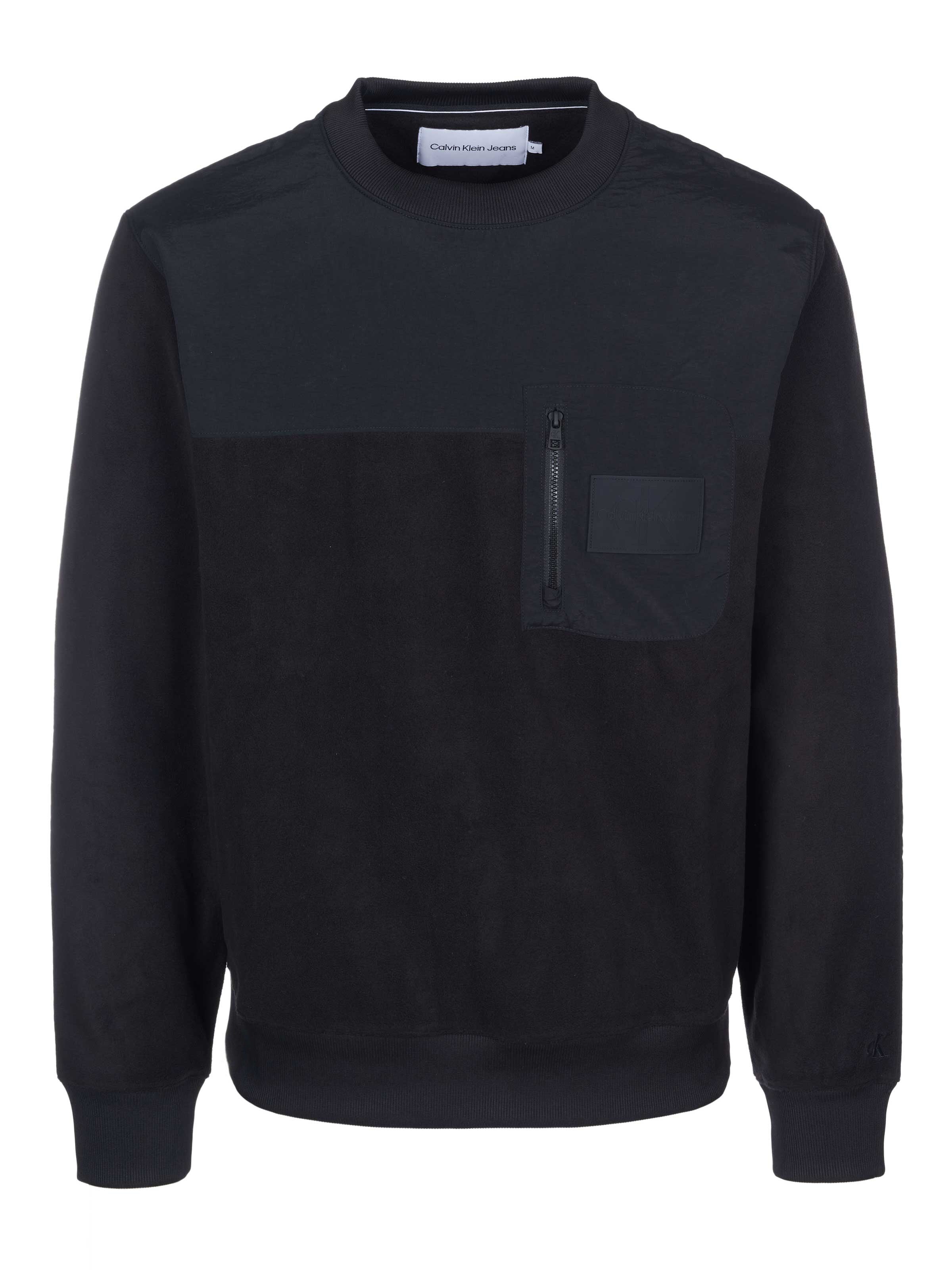 Calvin Klein Sweatshirt 'Calvin Klein Jeans Pullover' in Zwart: voorkant
