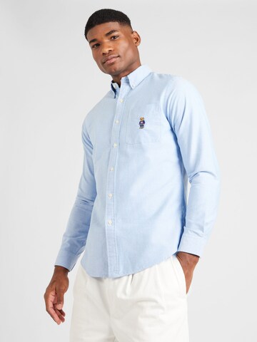 Coupe regular Chemise Polo Ralph Lauren en bleu : devant