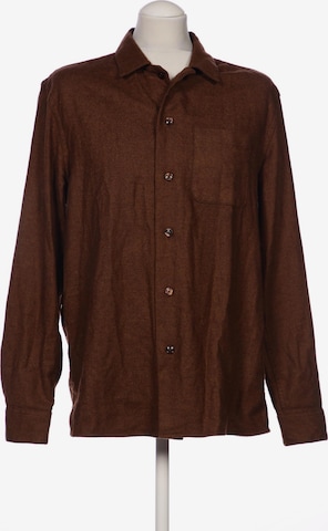 MANGO MAN Button Up Shirt in M in Brown: front