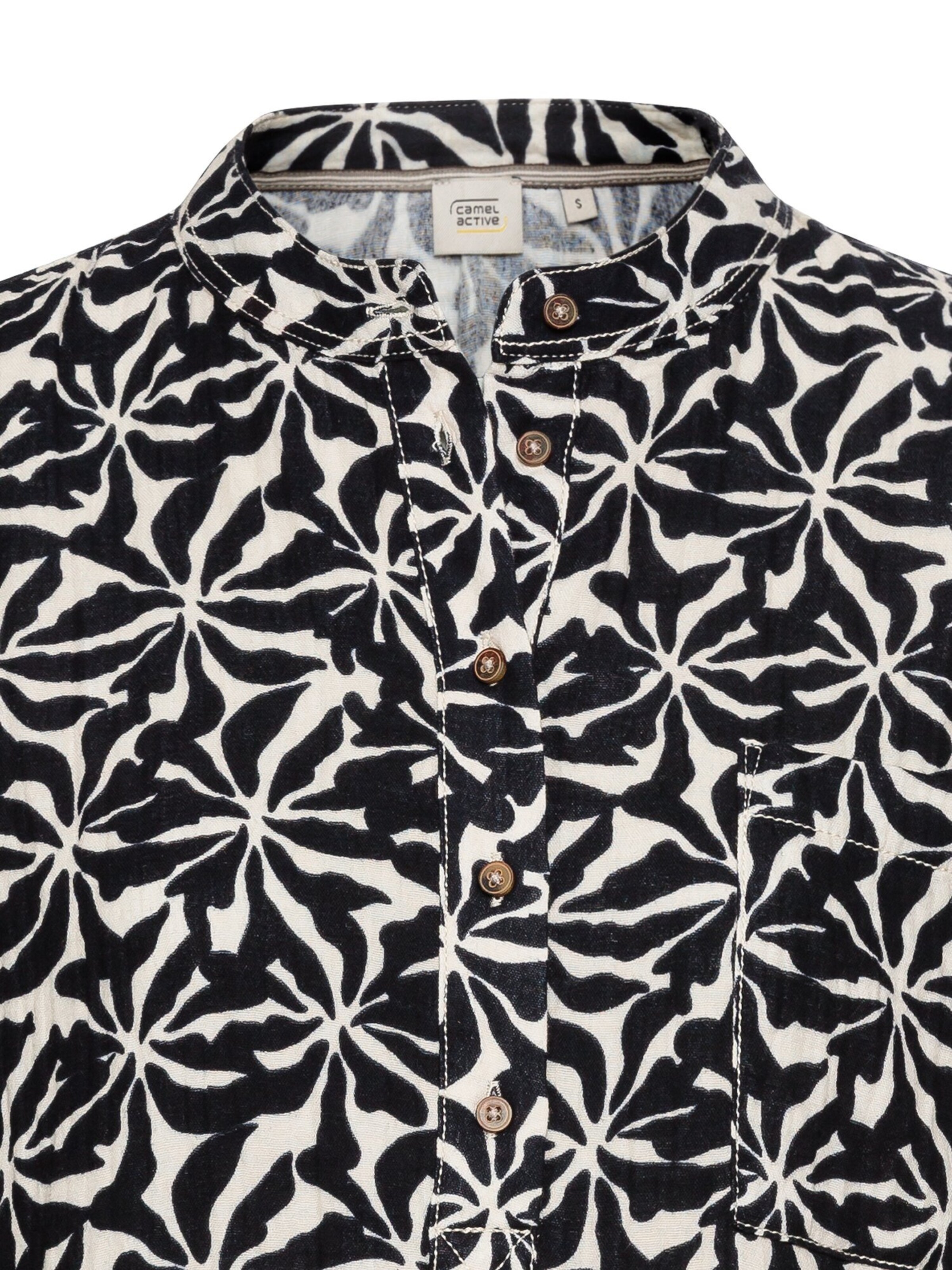 CAMEL ACTIVE Musselin Schlupfbluse im Allover-Print in Blau