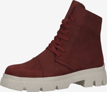 THINK! Lace-Up Ankle Boots in Red: front