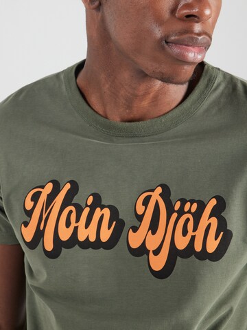 Derbe Shirt 'Moin Djöh' in Green
