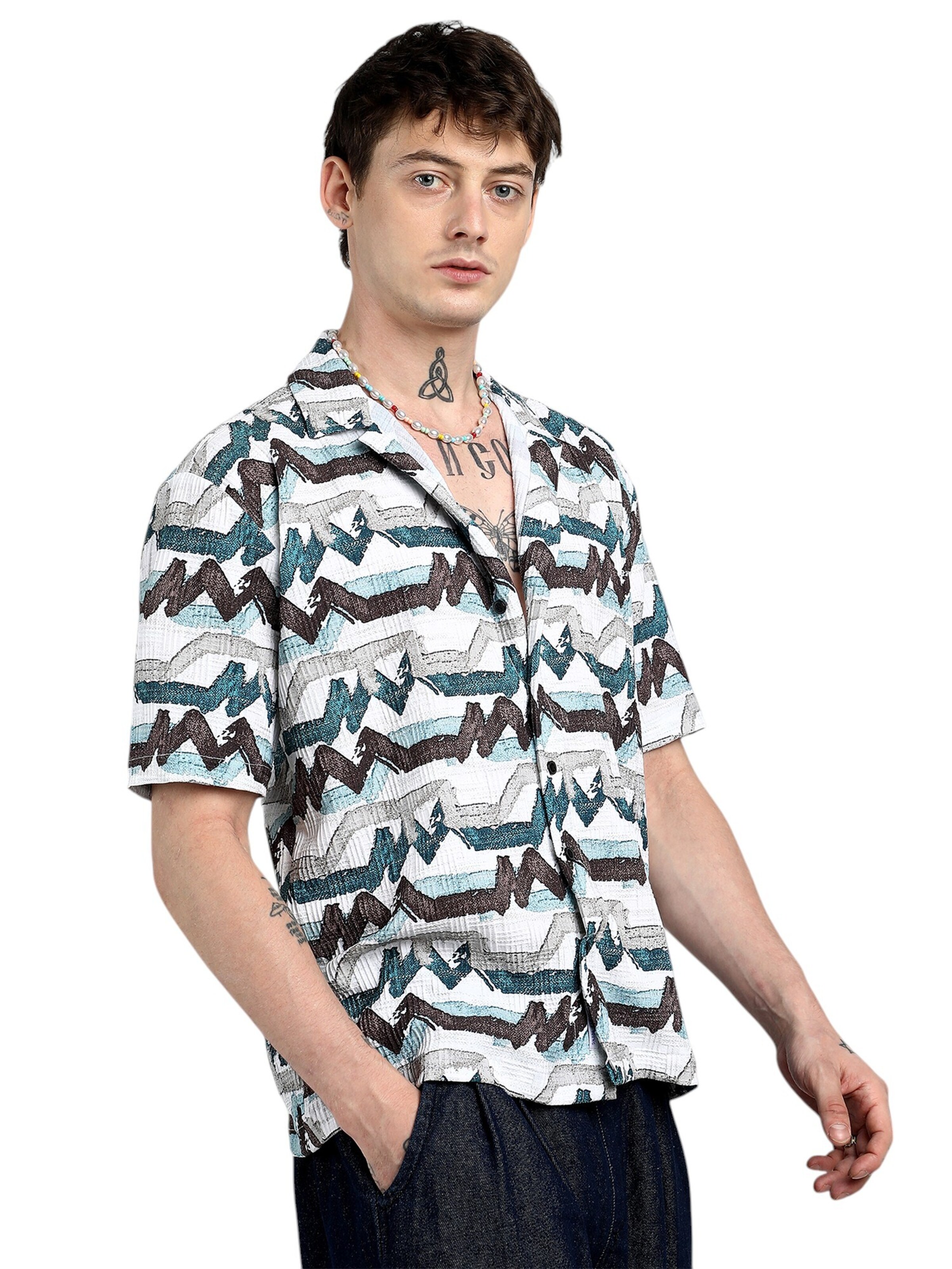 Campus Sutra Comfort fit Button Up Shirt 'Tamera' in Mixed colours