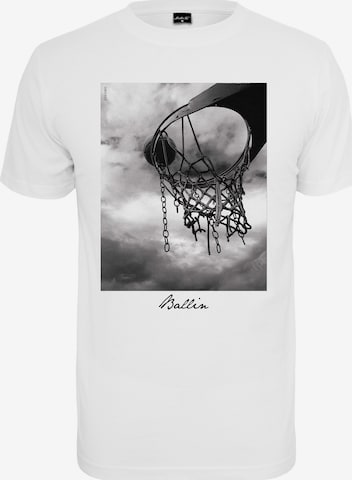 Mister Tee - Camiseta 'Ballin 2.0' en blanco: frente