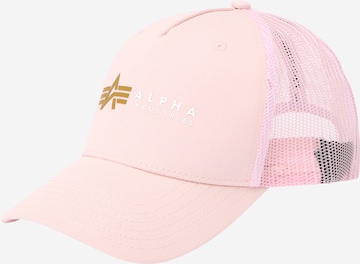 Cappello da baseball di ALPHA INDUSTRIES in rosa: frontale