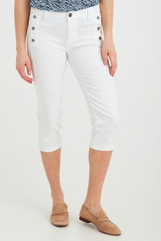Fransa Slim fit Pants in White: front