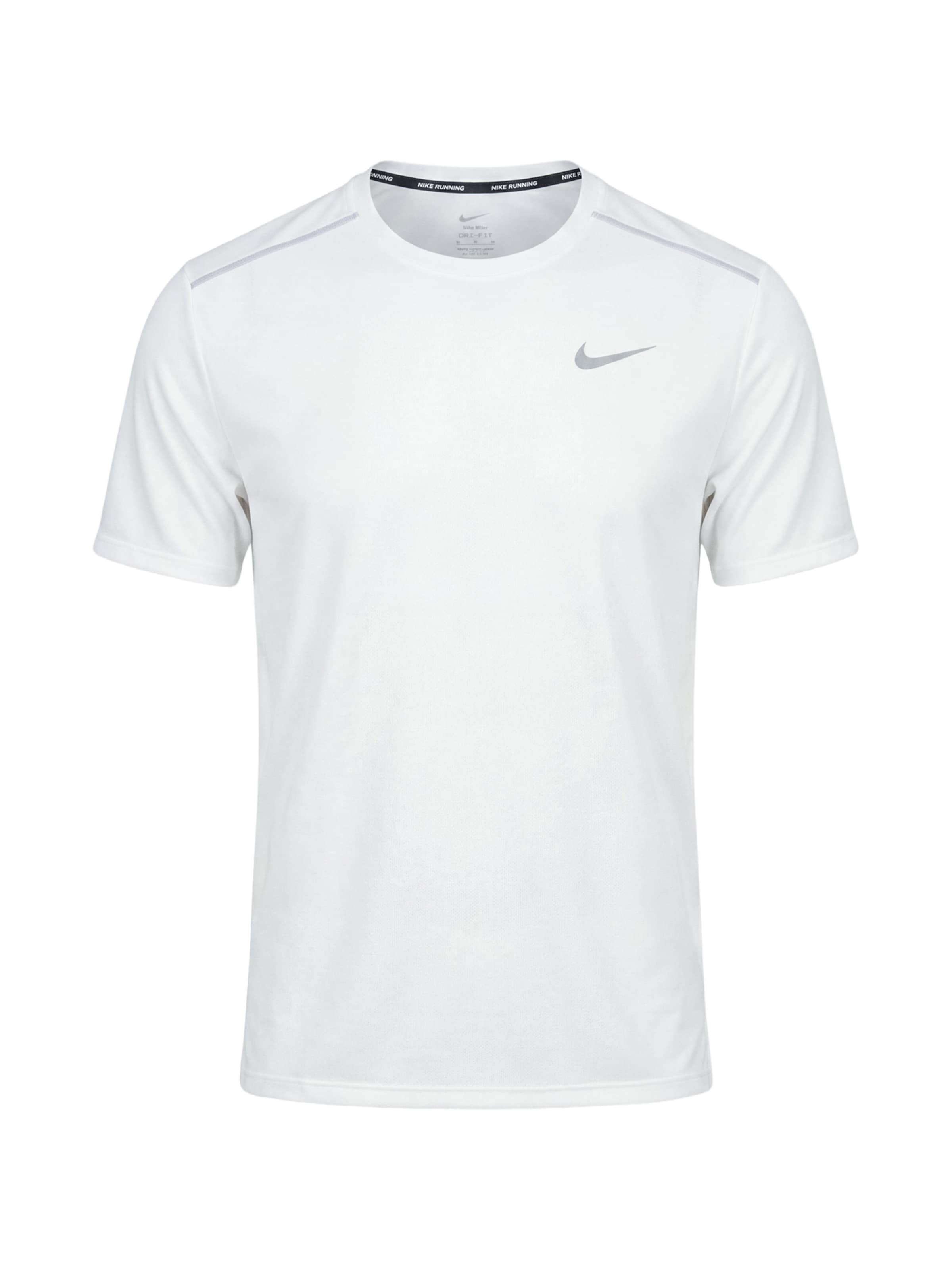 Tricou funcțional 'MILER' de la NIKE pe alb: față