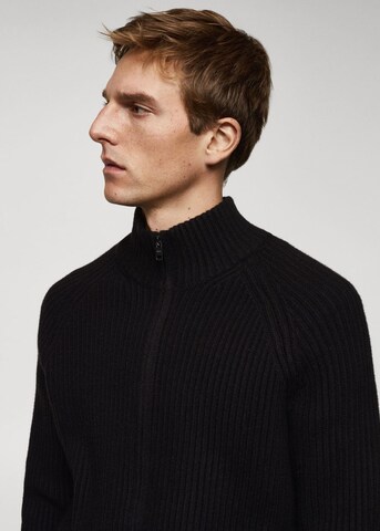 MANGO MAN Strickjacke 'Gino' in Schwarz