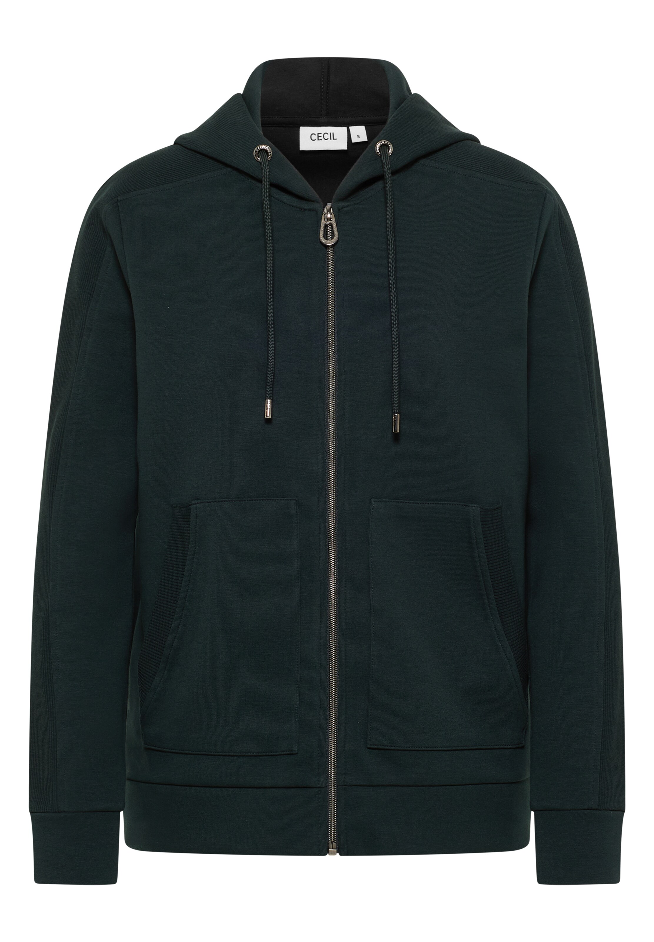 CECIL Zip-Up Hoodie in Green: front