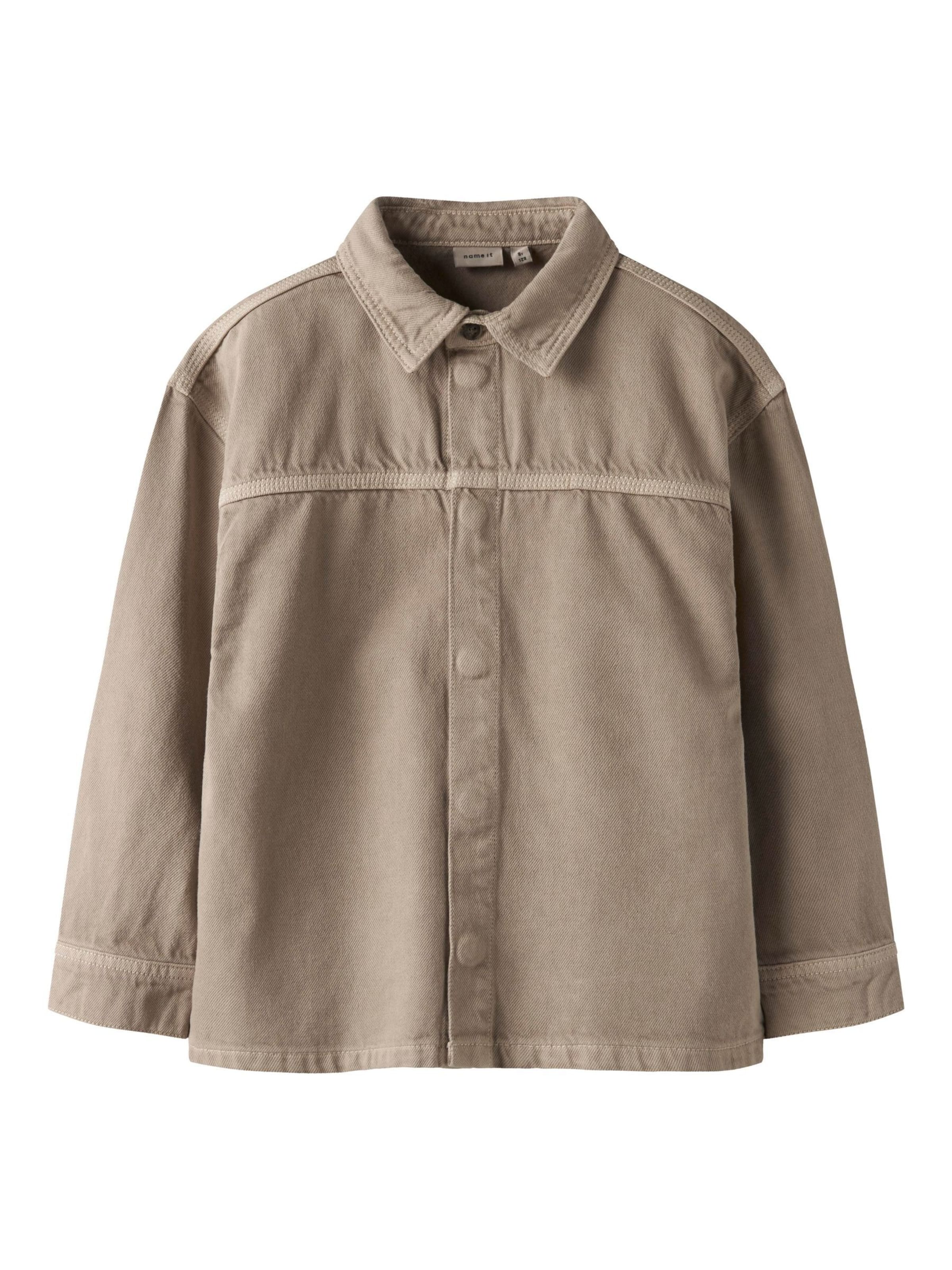 NAME IT Button Up Shirt 'Twill' in Grey, Item view