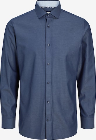 JACK & JONES Slim fit Button Up Shirt 'Royal' in Blue: front