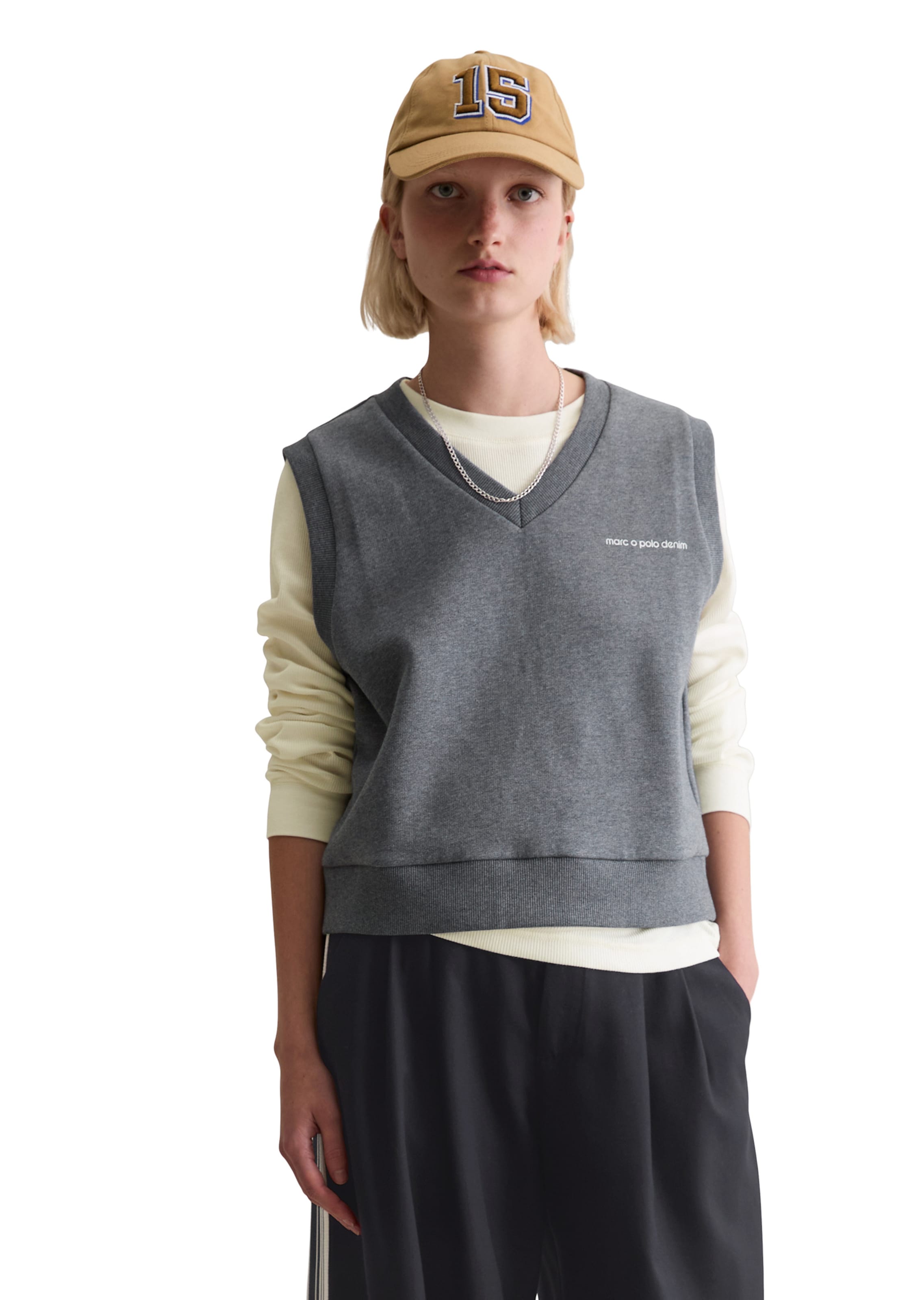 Marc O'Polo DENIM Pullunder in Grau: Vorderseite