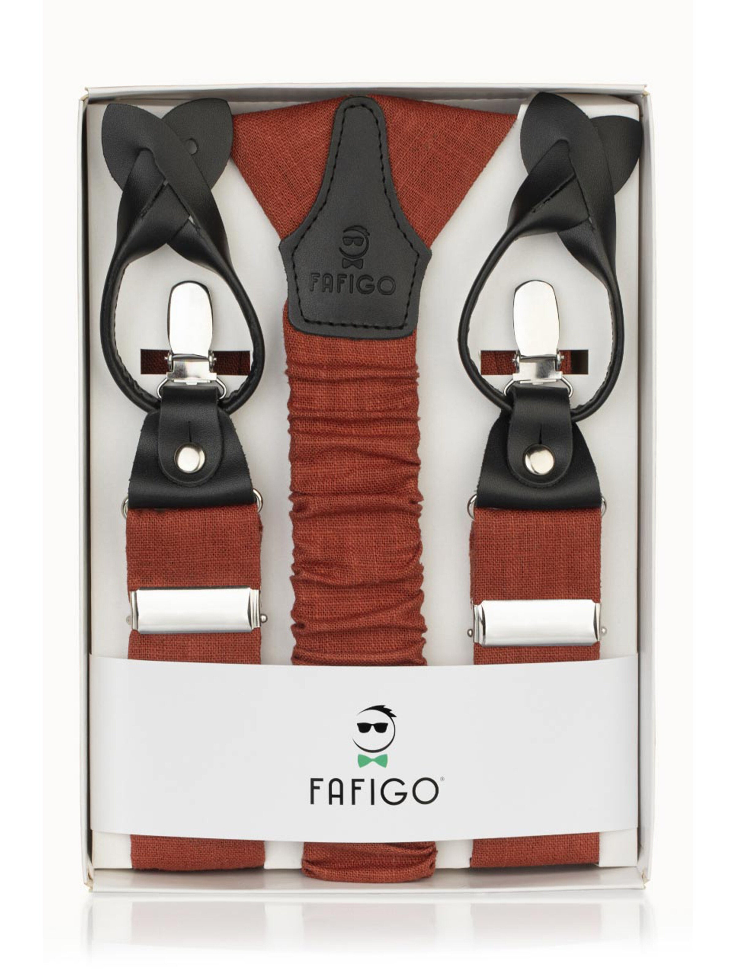 FAFIGO Suspenders 'Zio Orlando' in Brown: front