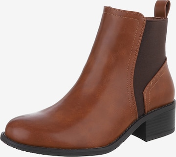 Ital-Design Stiefelette in Beige: Vorderseite