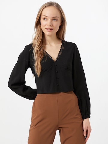 ABOUT YOU Pluus 'Mette Blouse', värv must: eest vaates