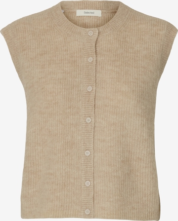 SELECTED Вязаная жилетка 'SLFLULU' в Бежевый: спереди