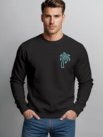 Neverless Sweatshirt 'Palm Lineart Logo' in Black