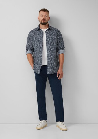 s.Oliver Men Tall Sizes Slim Fit Hemd in Blau