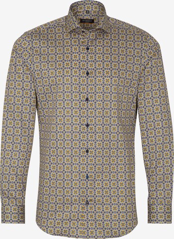 ETERNA Slim fit Button Up Shirt in Yellow: front