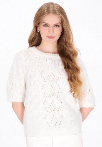 DreiMaster Vintage Trui in Wit: voorkant