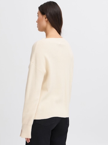 ICHI Strickpullover ' IHBOSTON LS7' in Beige