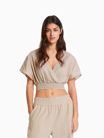 Bershka Bluse in Beige: predná strana