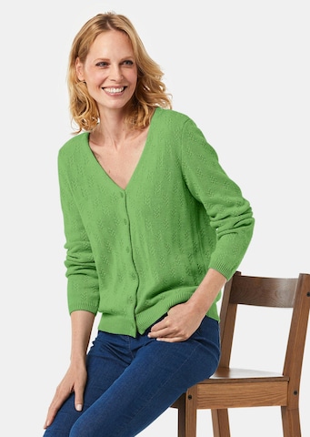 Goldner Strickjacke in Grün