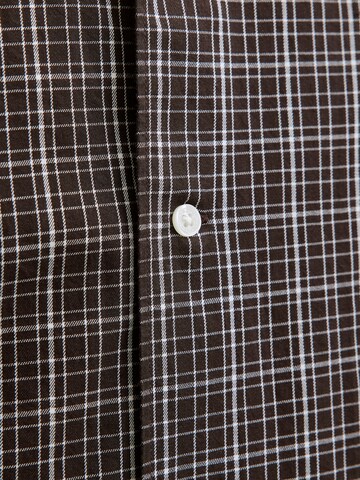 JACK & JONES Comfort fit Button Up Shirt 'JORAustin' in Brown