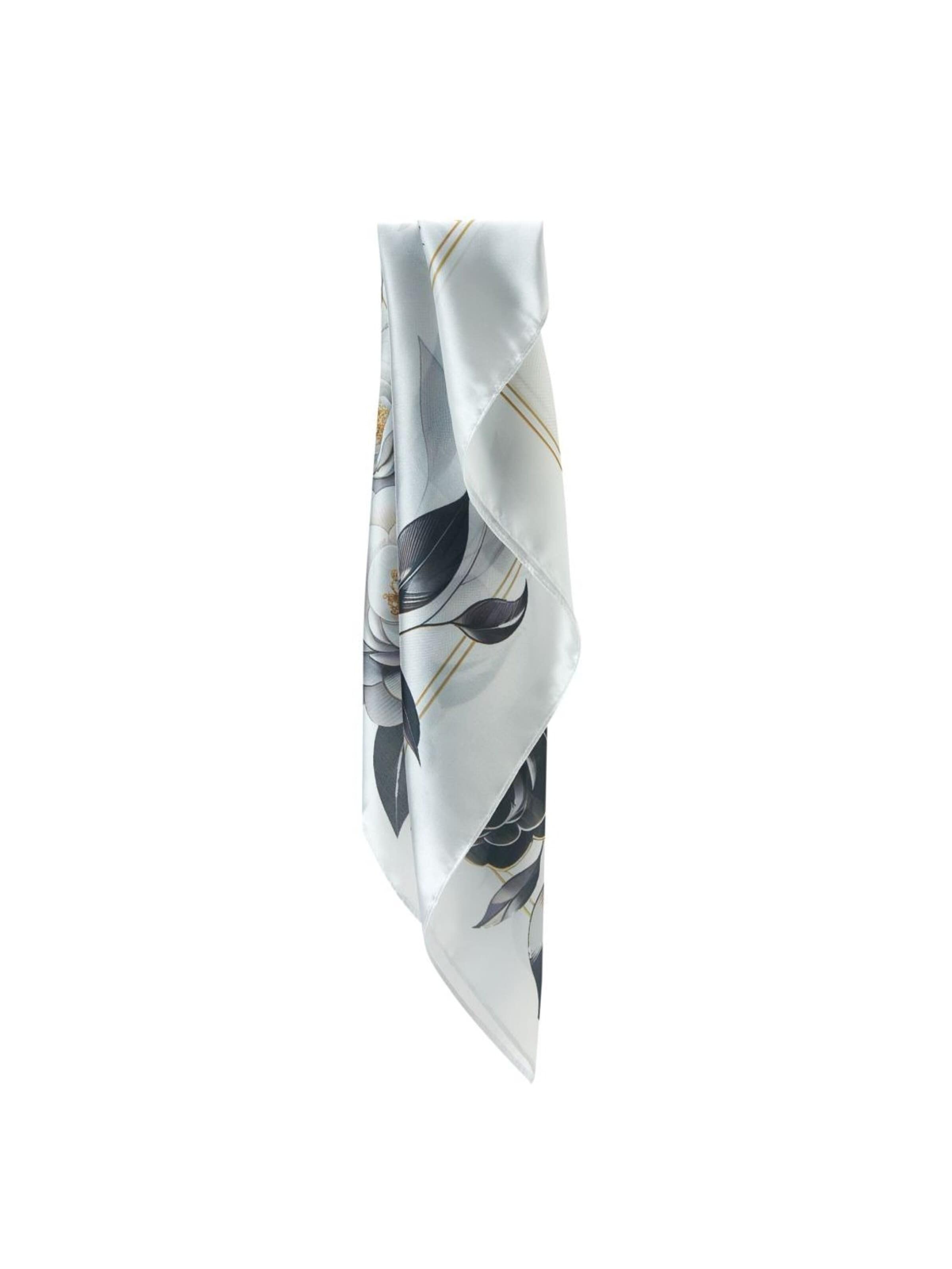 alberto cabale Scarf 'Black Roses Cléo' in White