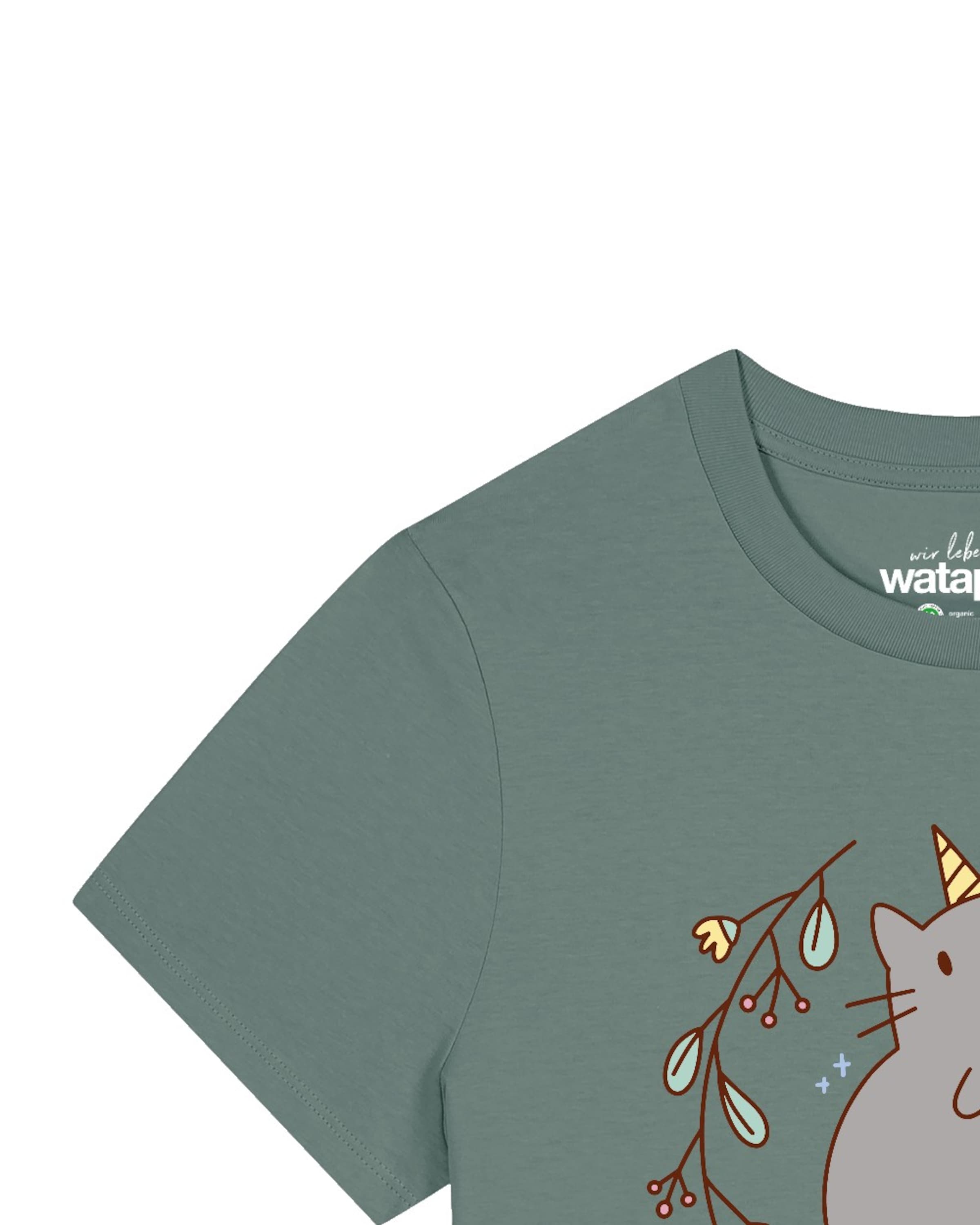 Watapparel Shirt 'Unicorn Cat' in Groen