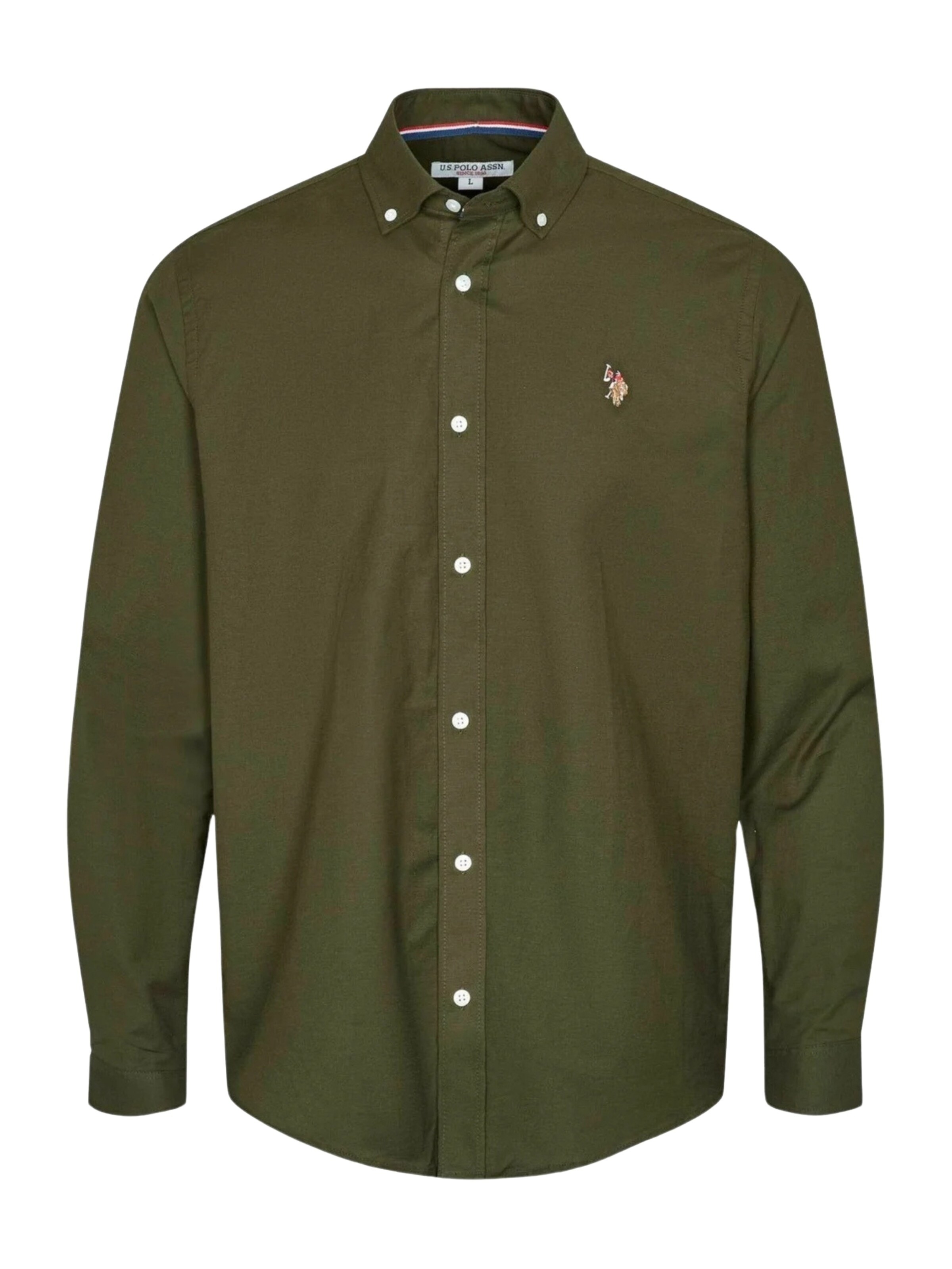 U.S. POLO ASSN. Button Up Shirt 'UMCalvert' in Green: front