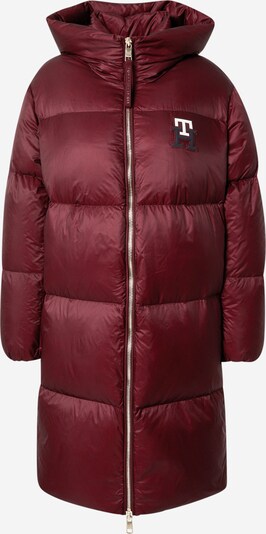 TOMMY HILFIGER Overgangsfrakk i mørkeblå / vinrød / hvit, Produktvisning