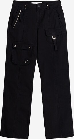 Pantalon cargo Bershka en noir : devant