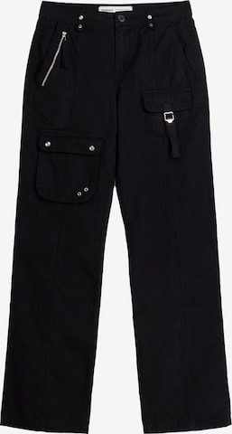 Pantalon cargo Bershka en noir : devant