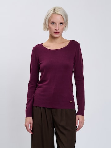 Influencer Pullover in Lila: Vorderseite