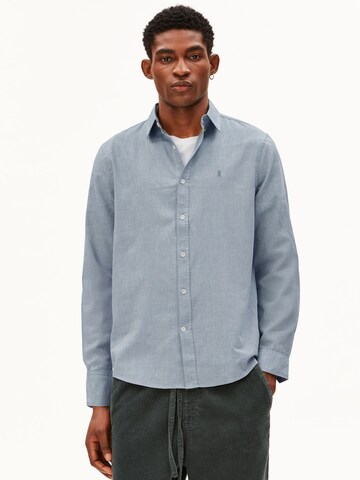 ARMEDANGELS Regular fit Button Up Shirt 'Quaasa' in Green: front