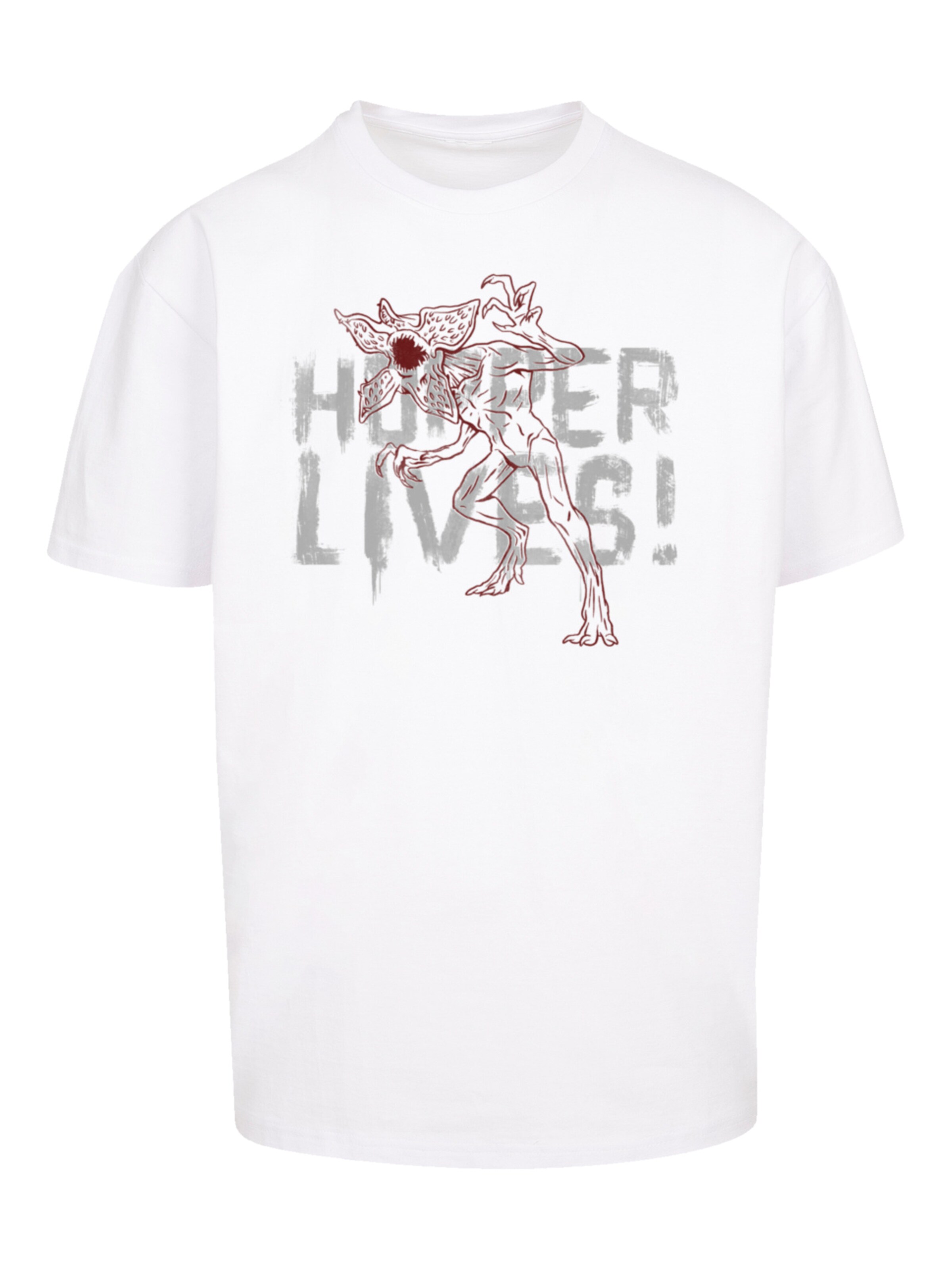 F4NT4STIC Shirt 'Stranger Things Hoppers Live Netflix TV Series' in Wit: voorkant